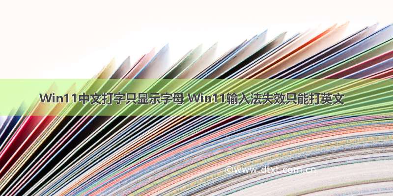Win11中文打字只显示字母 Win11输入法失效只能打英文