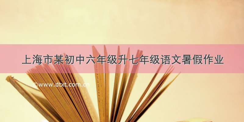 上海市某初中六年级升七年级语文暑假作业