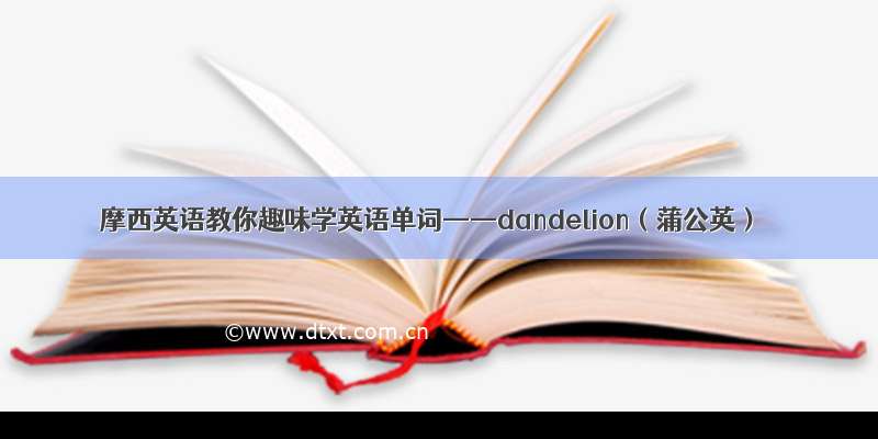 摩西英语教你趣味学英语单词——dandelion（蒲公英）