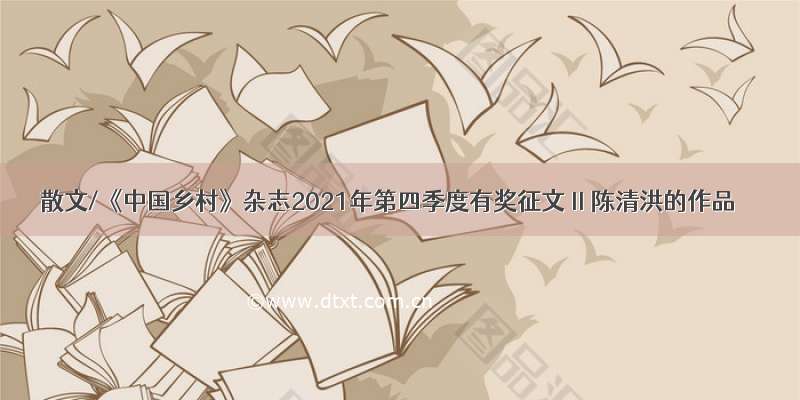 散文/《中国乡村》杂志2021年第四季度有奖征文 II 陈清洪的作品