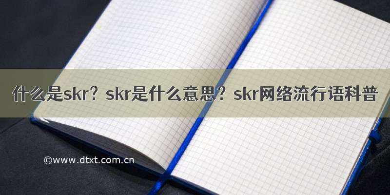 什么是skr？skr是什么意思？skr网络流行语科普