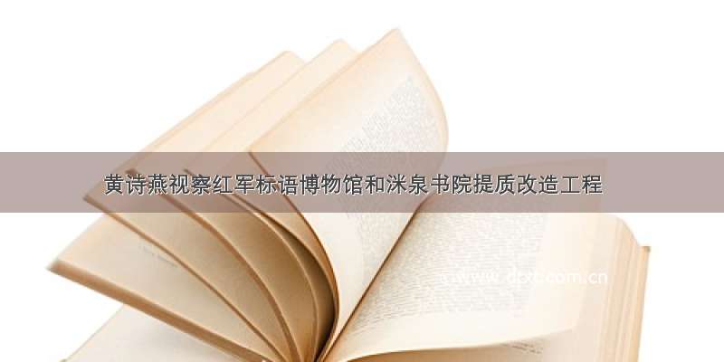 黄诗燕视察红军标语博物馆和洣泉书院提质改造工程