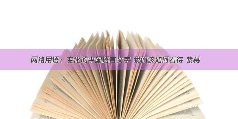 网络用语：变化的中国语言文字 我们该如何看待 紫慕
