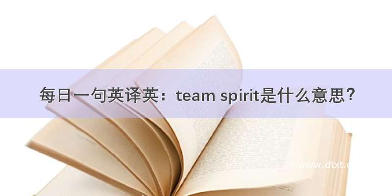 每日一句英译英：team spirit是什么意思？