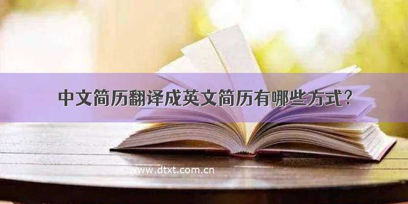 中文简历翻译成英文简历有哪些方式？