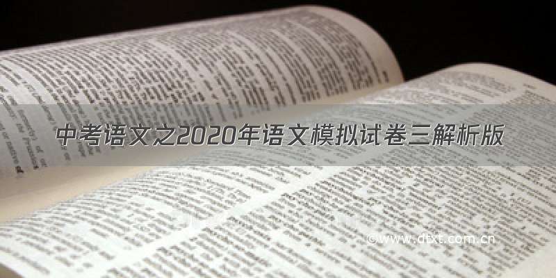 中考语文之2020年语文模拟试卷三解析版