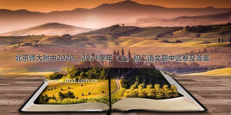 北京师大附中2020—2021学年（上）初二语文期中试卷及答案