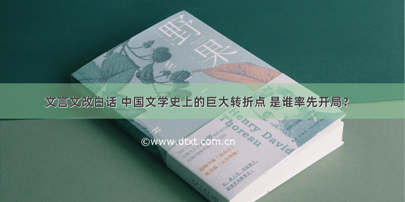 文言文改白话 中国文学史上的巨大转折点 是谁率先开局？