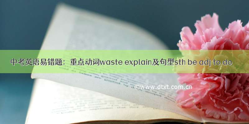 中考英语易错题：重点动词waste explain及句型sth be adj to do