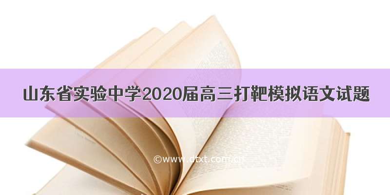 山东省实验中学2020届高三打靶模拟语文试题