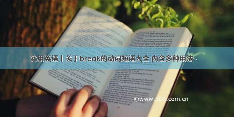 实用英语丨关于break的动词短语大全 内含多种用法~
