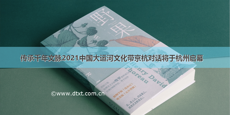 传承千年文脉2021中国大运河文化带京杭对话将于杭州启幕