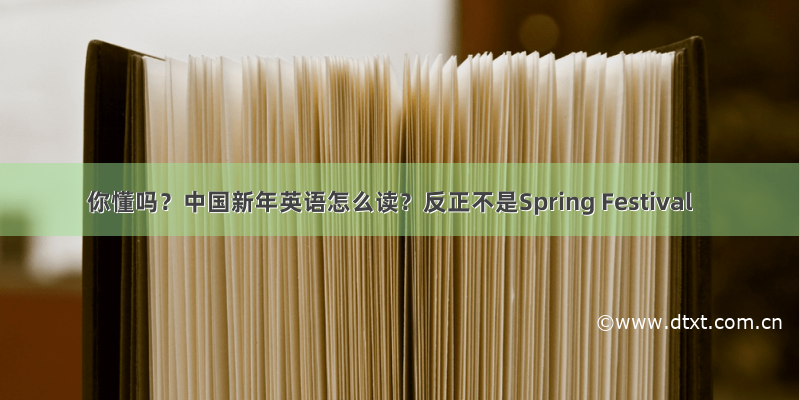 你懂吗？中国新年英语怎么读？反正不是Spring Festival