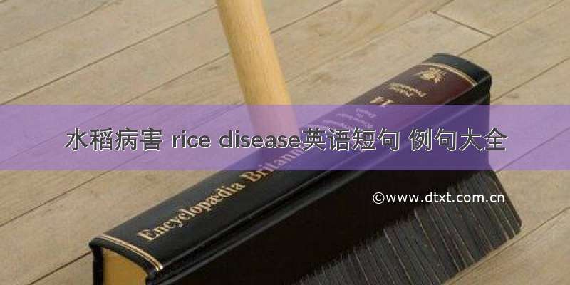 水稻病害 rice disease英语短句 例句大全